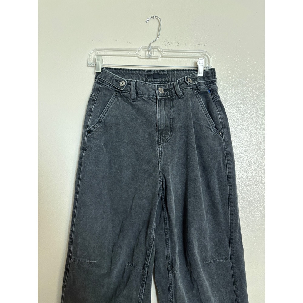 Vans Ground Work Wide Leg Barrel Carpenter Pants Faded Black Denim Women's 24